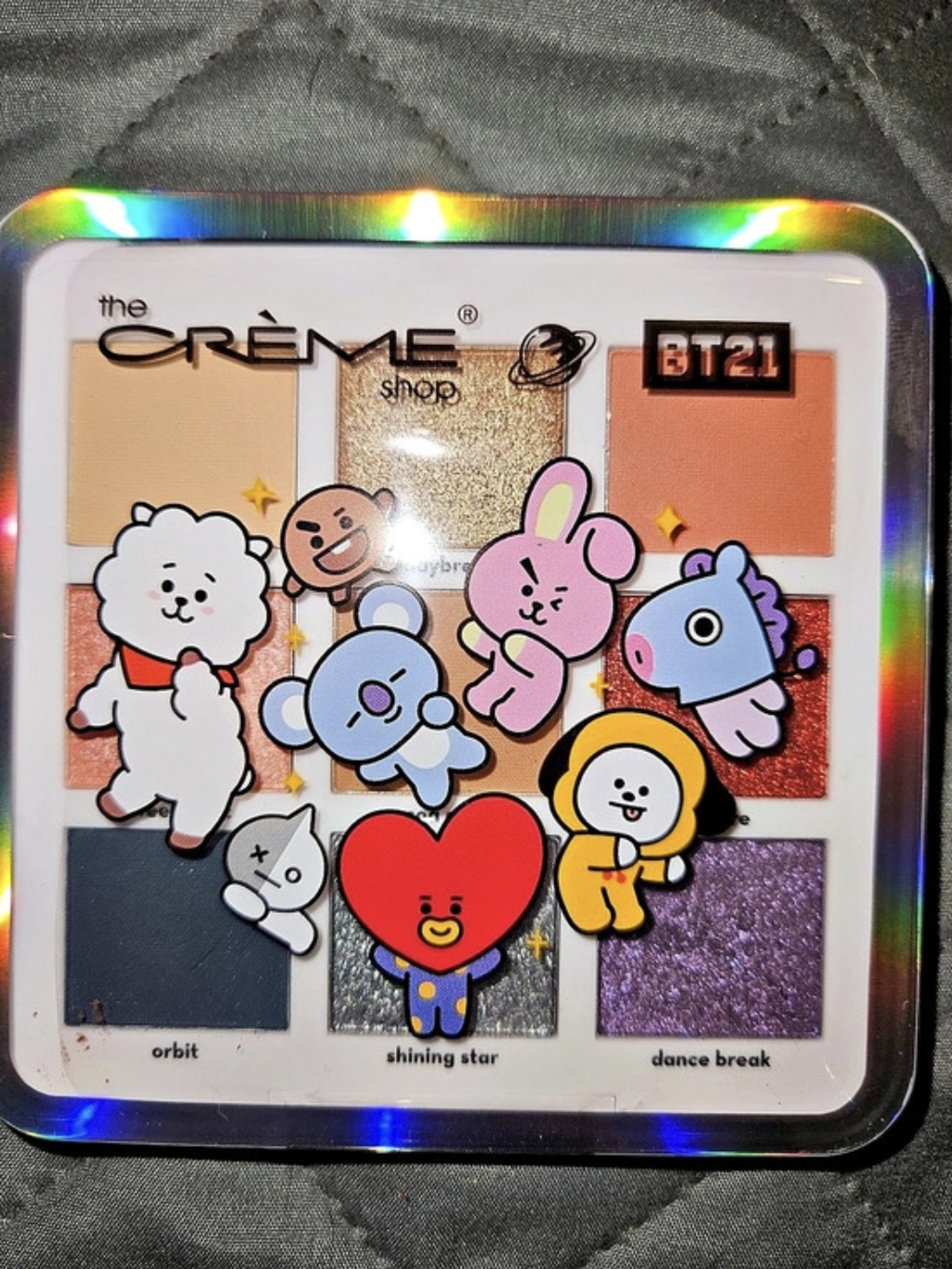 the CREME shop BT21 Universtar 9 Color Palette 9-Color Eyeshadow Palette